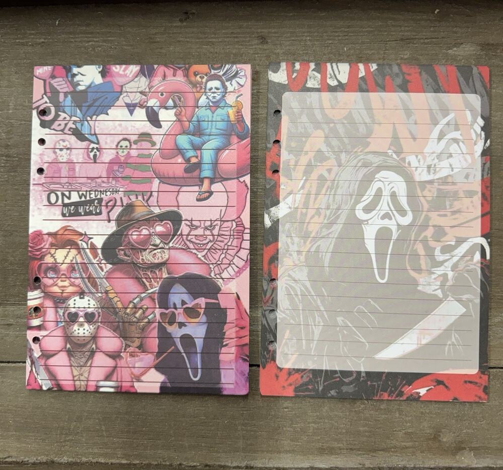 Horror Scream Freddy Krueger Jason Michael Myers A5 Refill Paper (160 Sheets)